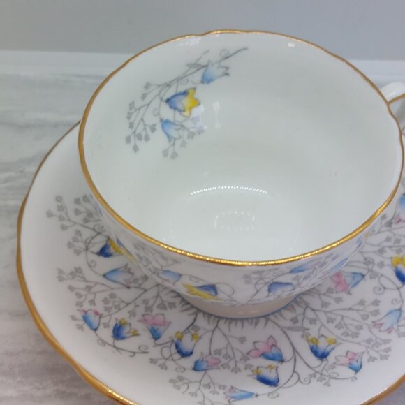 Vintage Royal Stafford Tea Cup And Saucer Bluebell Time - Picture 2 of 15